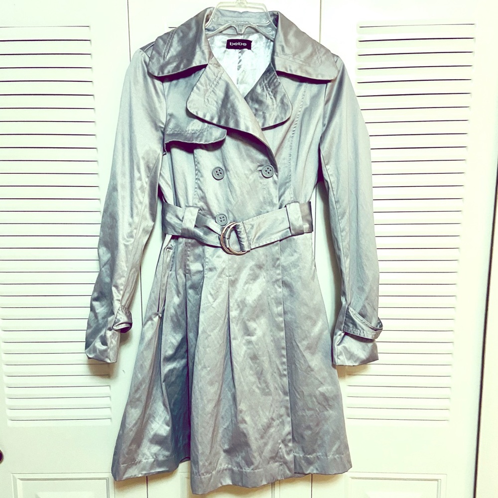 Silver trench-coat by Bebe